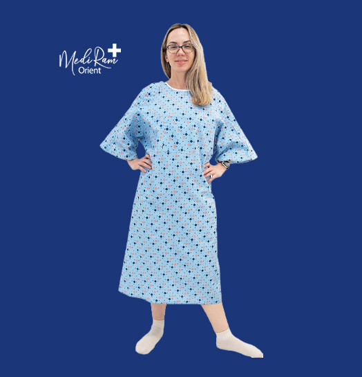 Dotted Pattern Patient Gown (Long Sleeve – Half Sleeve) – Al Ataba