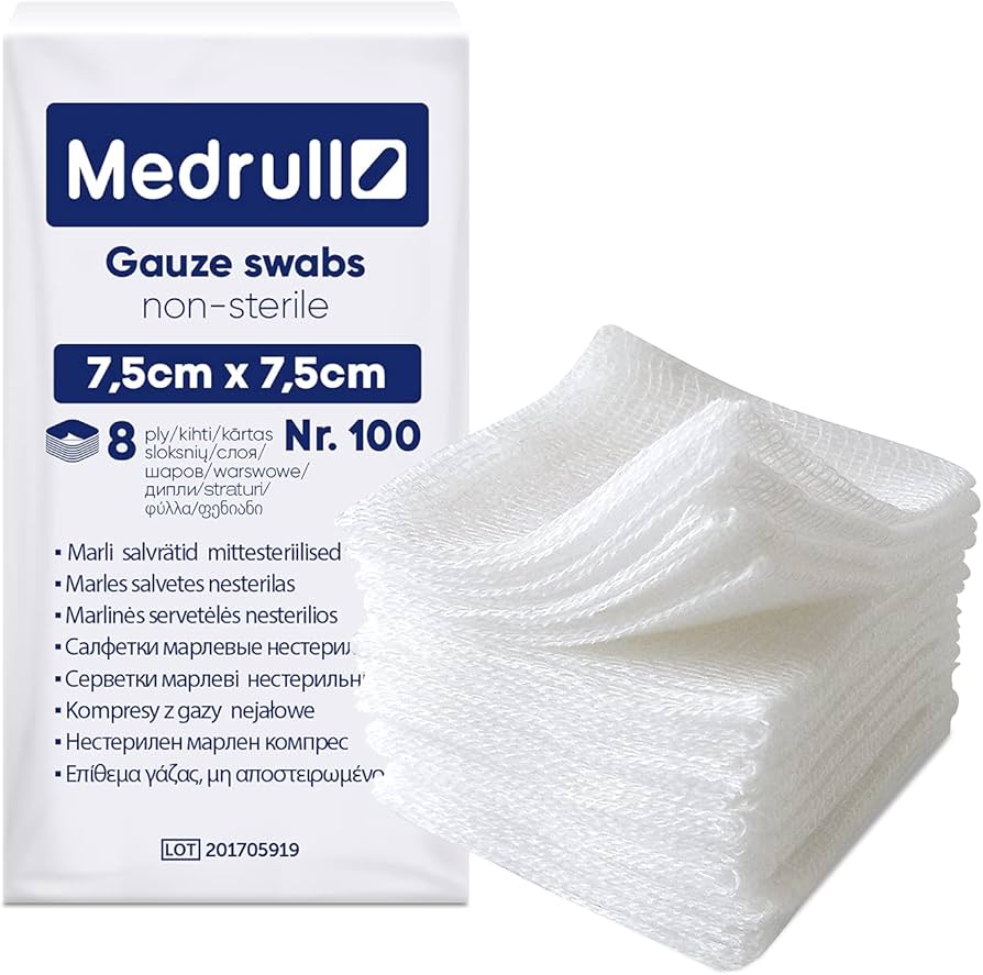 Non-Sterile Gauze Pieces 7.5×7.5 cm